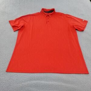 Nike Golf Shirt Mens 2XL Digital Camo Red Dri Fit Polo Short Sleeve Performance
